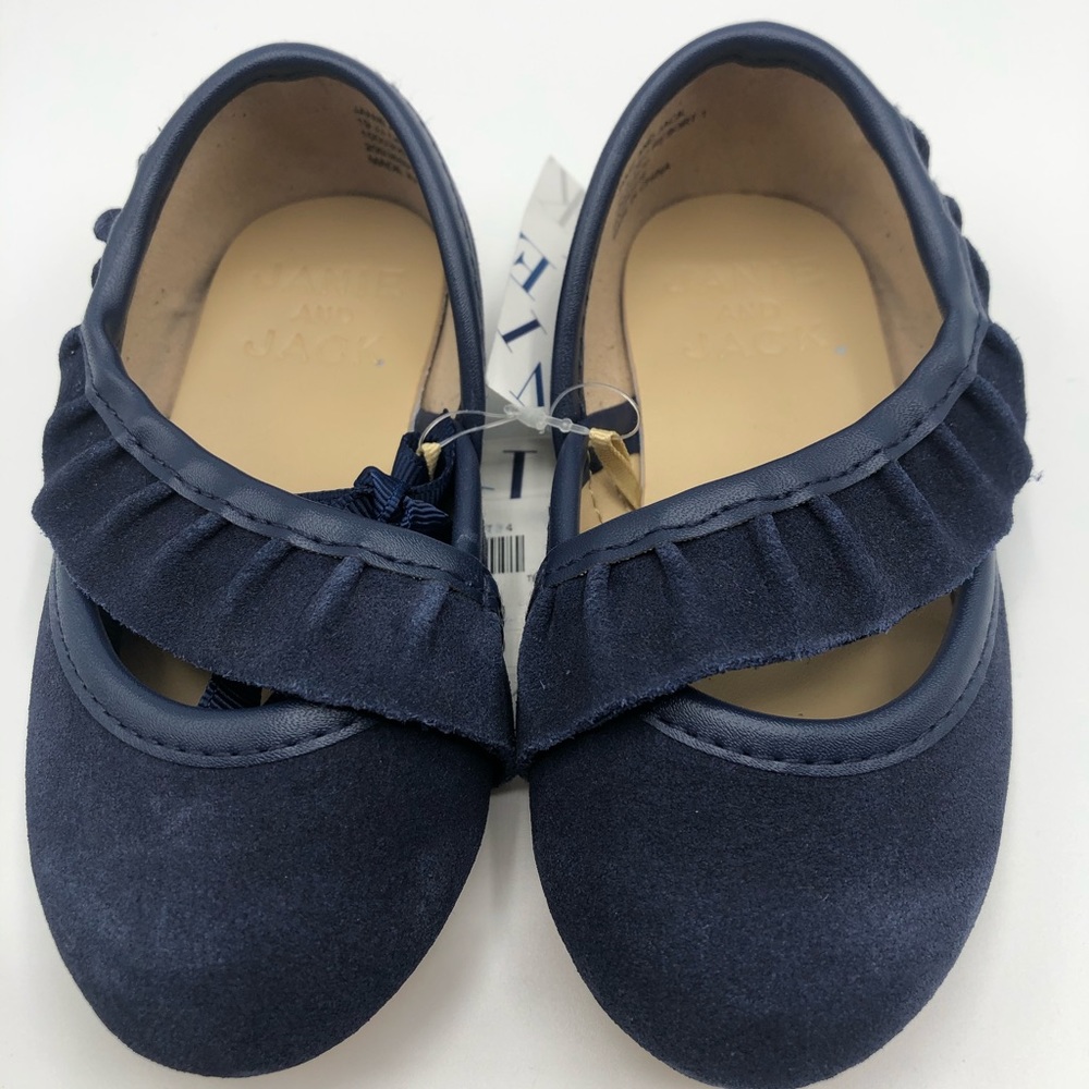 Janie and Jack navy ruffle dress shoes size 5